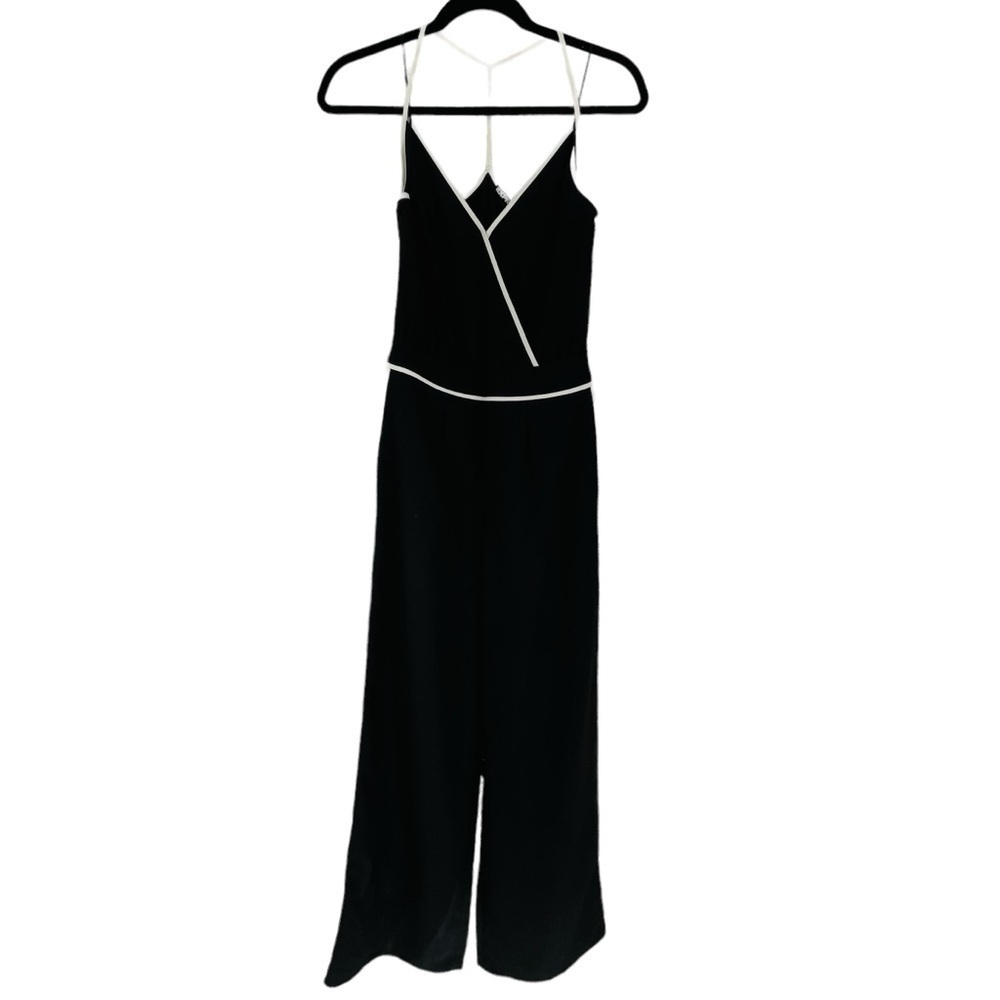 Razor Back Wide Leg Black White Jumpsuit - Sz 0 Chic Date Night Feminine